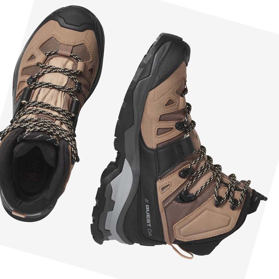 Tenis Senderismo Salomon WoQUEST 4 GORE-TEX Mujer Marrom | MX 2782BEX